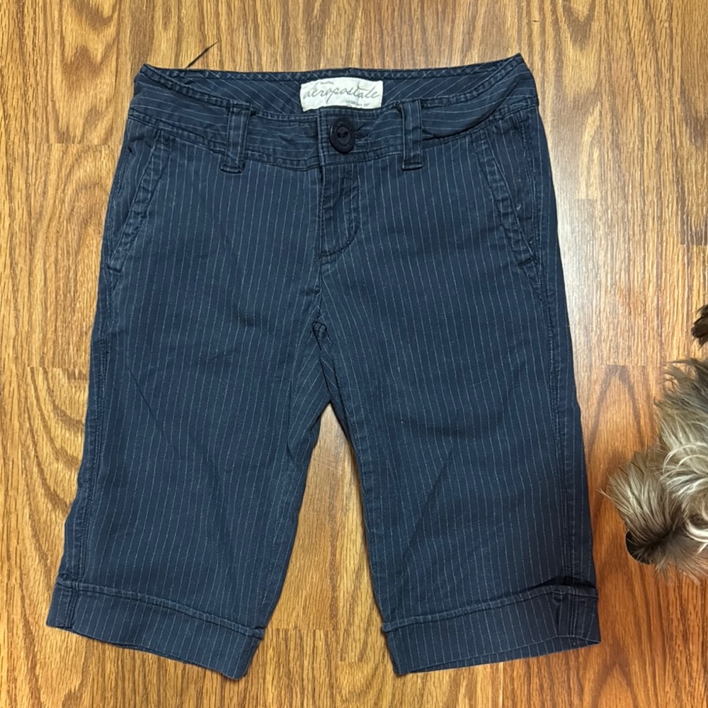 Aeropostale Navy Pinstripe Women's Shorts